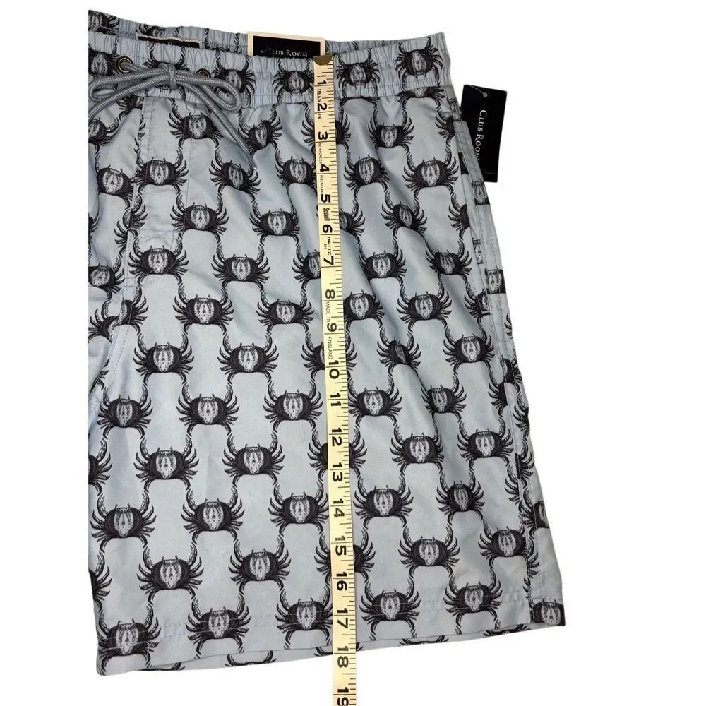 NWT Club Room crab toile printed light blue swim trunks - L